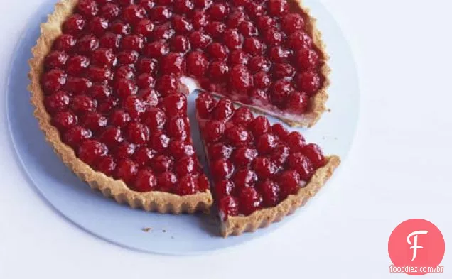 Torta de framboesa com massa de amêndoa
