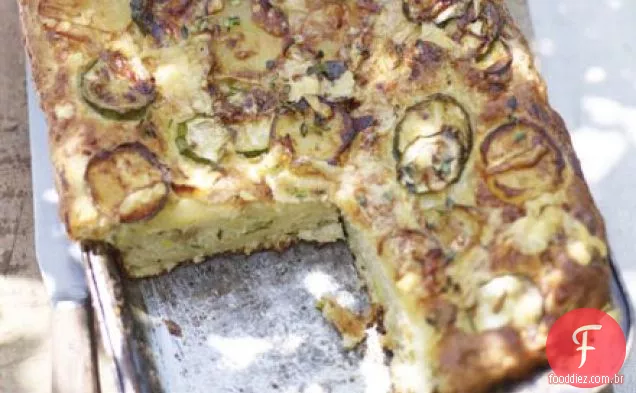 Courgette, batata e pão cheddar