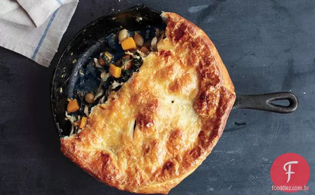 Torta de Panela de frango frigideira com abóbora