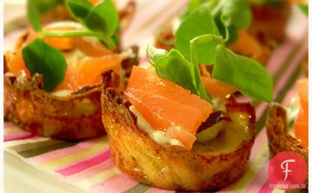 Ninhos De Batata De Salmão Defumado