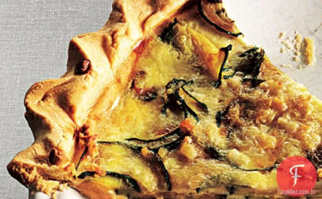 Quiche de abobrinha e cebola caramelizada
