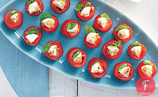 Mozzarella-Tomates Cereja Recheados