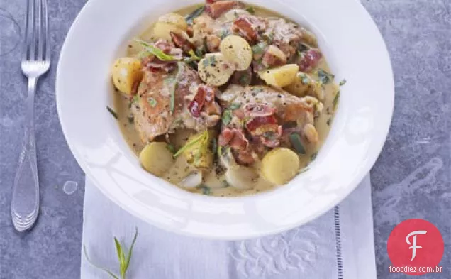 Frango, bacon e ensopado de batata