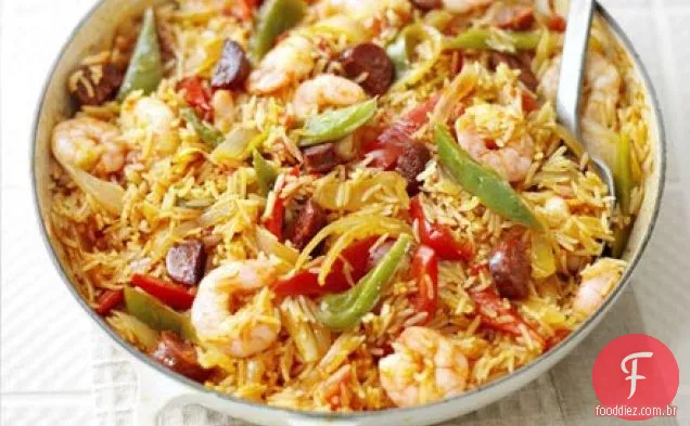 Arroz espanhol & camarão um pote