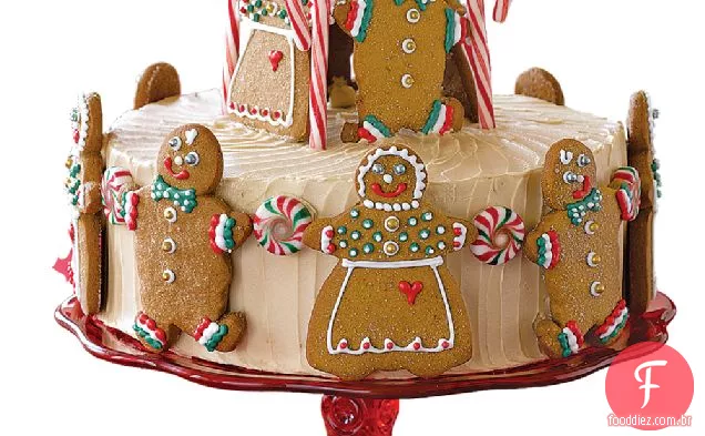 Bolo de gengibre com cobertura de bordo