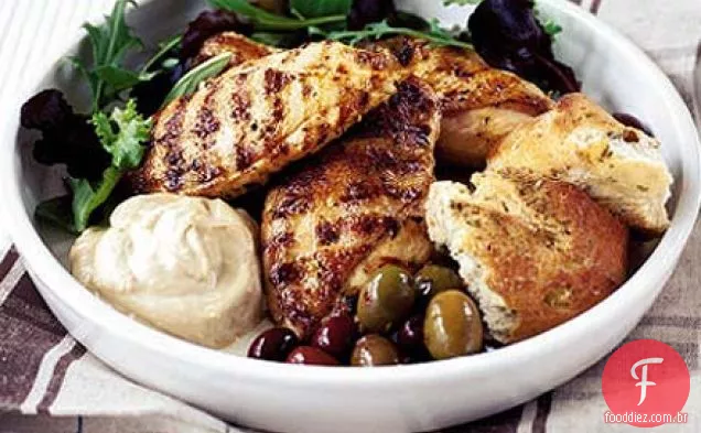 Frango grelhado com limão e tomilho