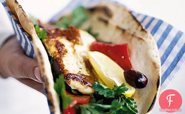 Pimenta assada & Halloumi wraps