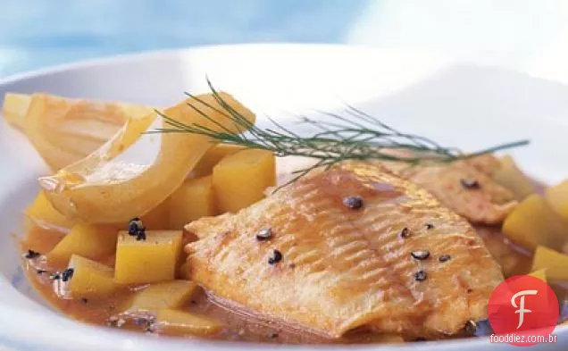 Char Ártico com caldo Bouillabaisse