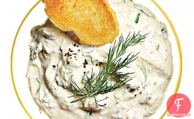 Espinafre cremoso e molho Feta