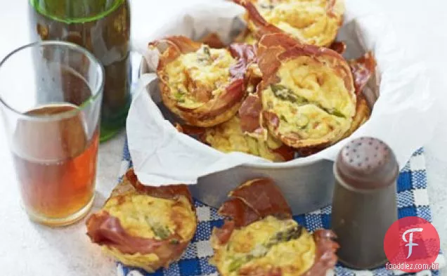 Mini prosciutto & aspargos frittatas