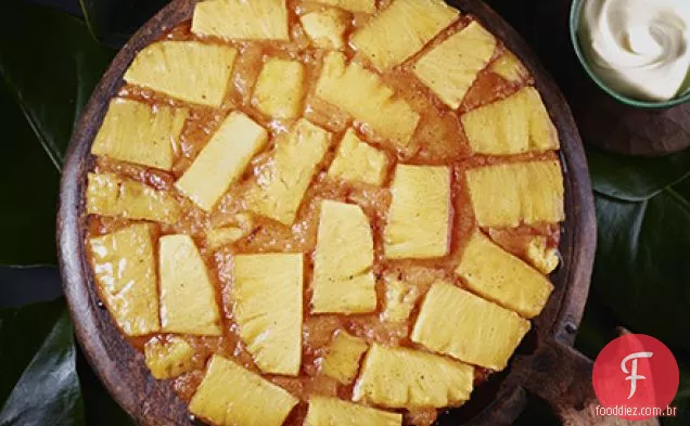 Canela abacaxi de cabeça para baixo bolo
