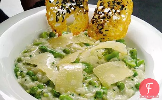 Risoto de vegetais da primavera