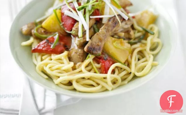 Fritar carne de porco doce e azeda