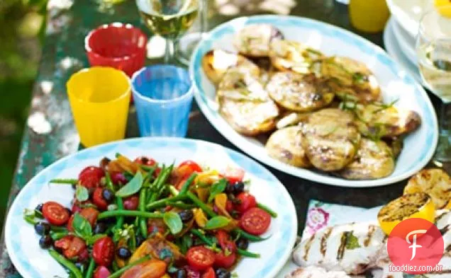 Salada italiana de feijão e azeitona