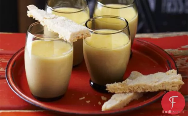 Limão posset com shortbread de amêndoa açucarada