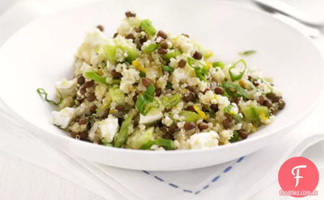 Salada de Quinoa, lentilha e feta