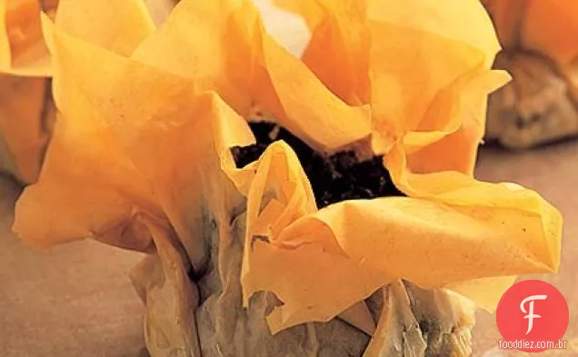 Parcelas de espinafre de queijo