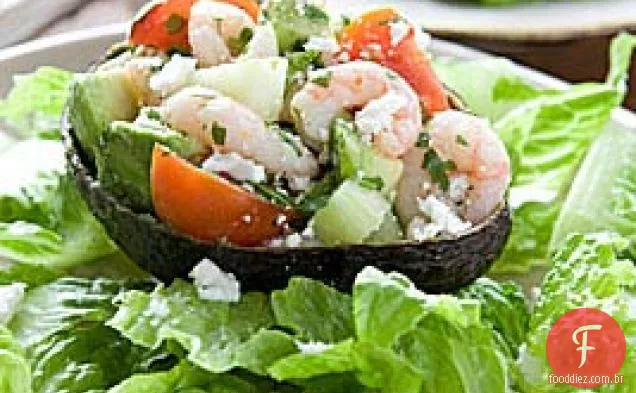 Abacates Recheados Com Camarão E Pepino