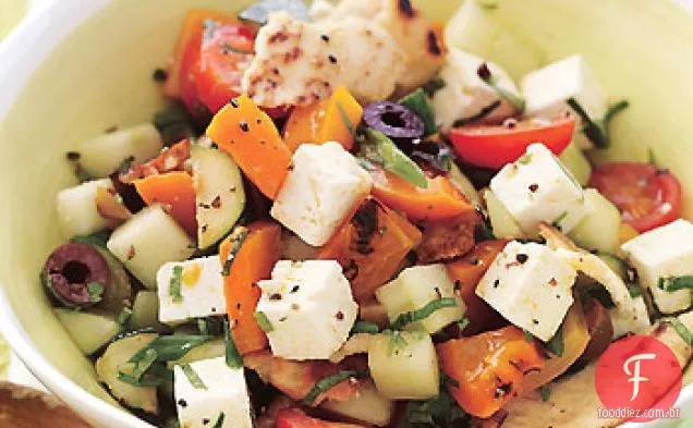 Abobrinha grelhada e pimentão Fattoush