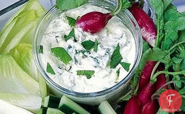Herby feta & Lemon dip com crudités