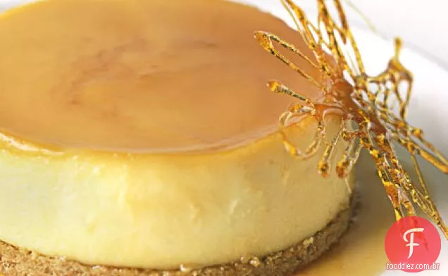 Laranja crème caramelo cheesecakes