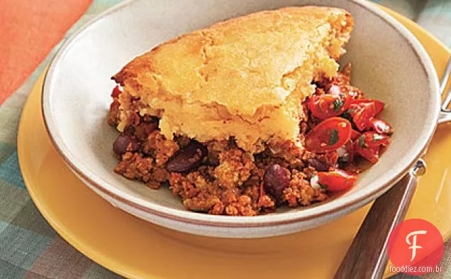Torta de queijo Chili de peru com crosta de Fubá