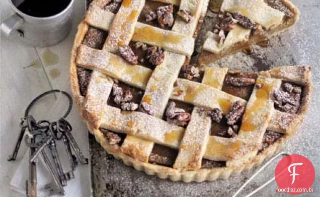 Butternut, maple & pecan lattice pie
