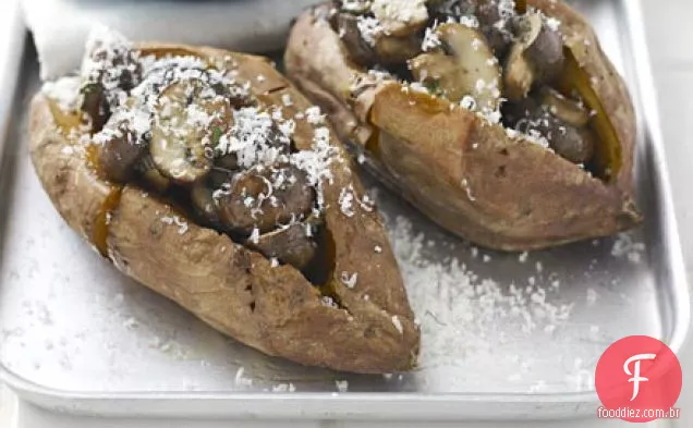 Batata-doce com cogumelos e alecrim