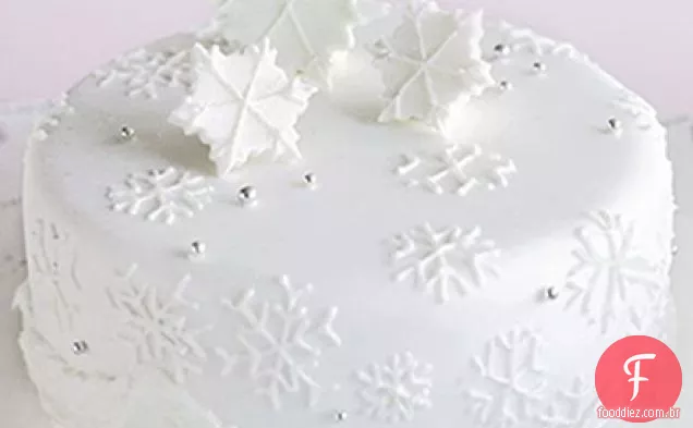 Bolo espumante do floco de neve