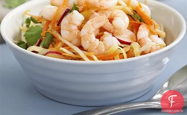 Não-cozinhar asiático camarão salada de repolho