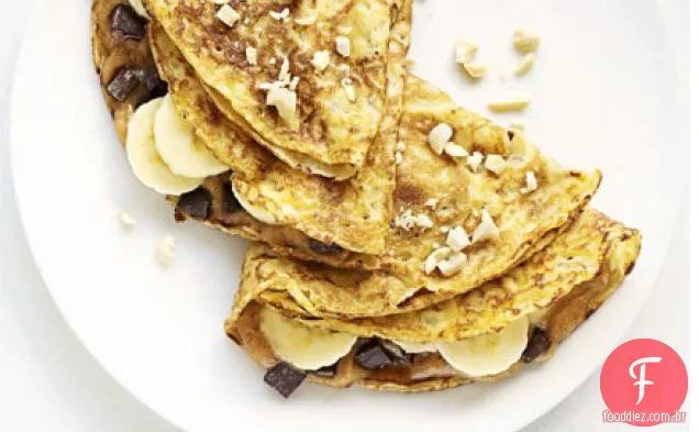 Chip de Choc, manteiga de amendoim e recheio de panqueca de banana