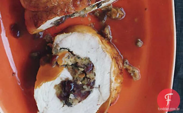 Roulade de peru com molho de cidra