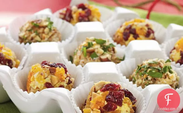 Trufas de queijo salgados com cebolinha