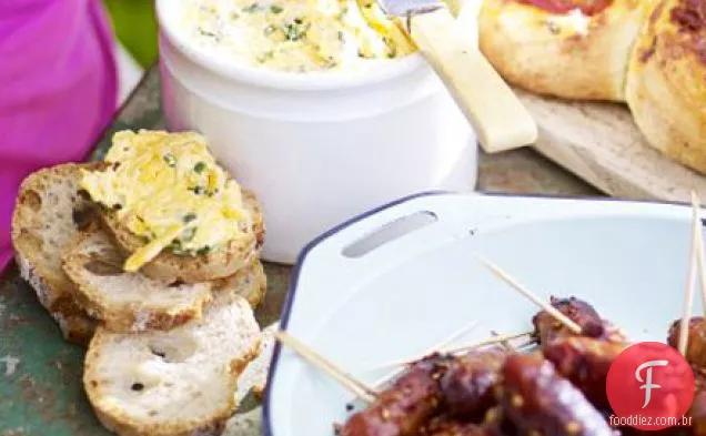 Pasta de queijo e cebolinha