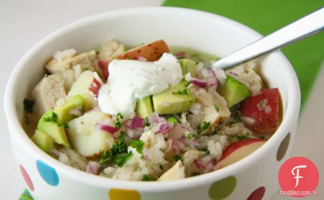 Sopa De Abacate Com Arroz De Frango