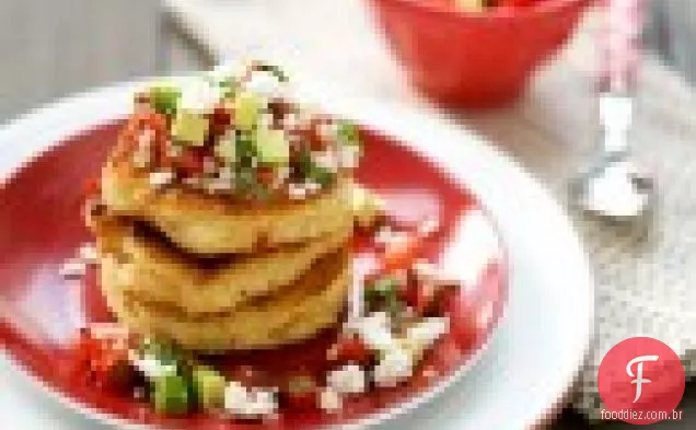 Bolos De Milho Frescos Com Abacate E Queijo De Cabra Salsa