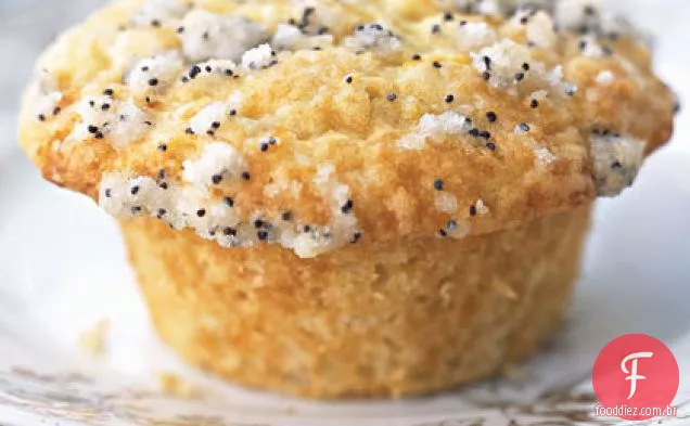 Muffins de creme azedo com semente de papoula Streusel