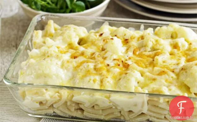Couve-flor e macarrão com queijo