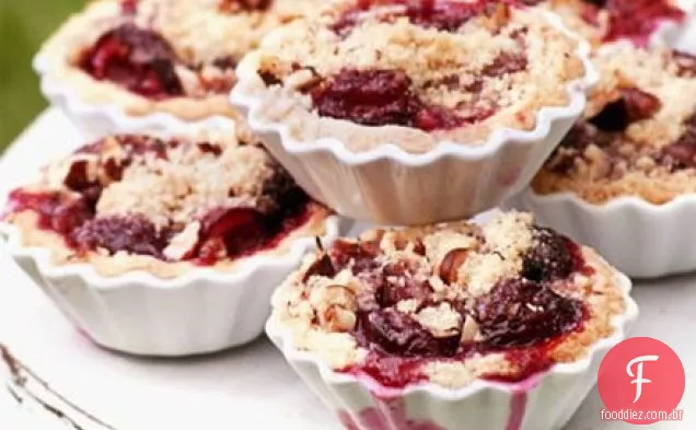 Tortas de crumble de cereja