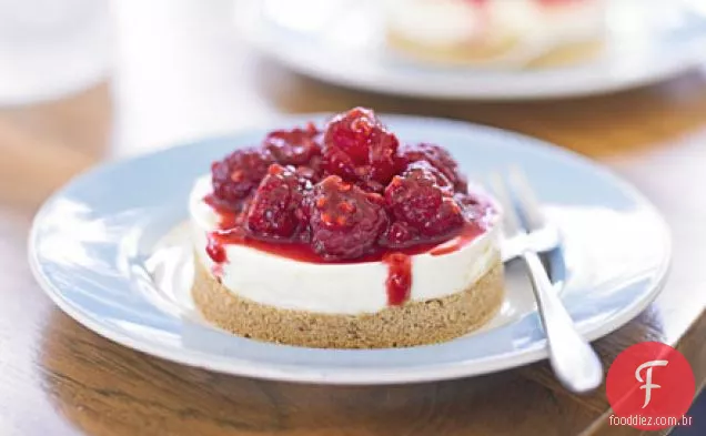 Cheesecake de mel Manuka com framboesas