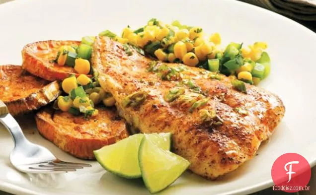 Peixe-Gato Assado Com Cominho Batata-Doce