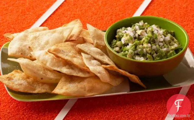 Guacamole com cominho espanado tortilhas