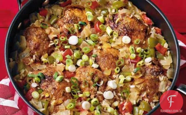 Frango e arroz agridoce