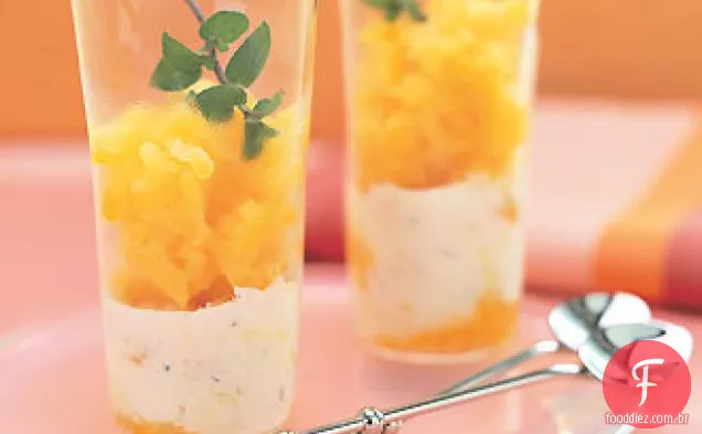 Granita de tangerina com creme de feijão de baunilha