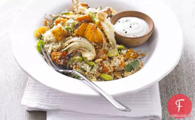 Frutas e nozes Butternut squash quinoa