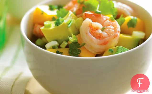 Salada Do Camarão Do Abacate Da Manga