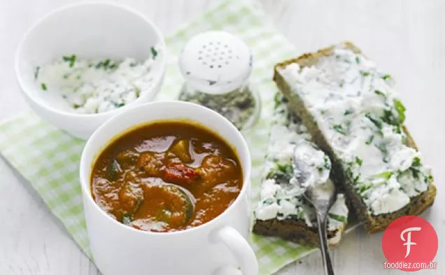 Chunky Mediterranean tomato soup