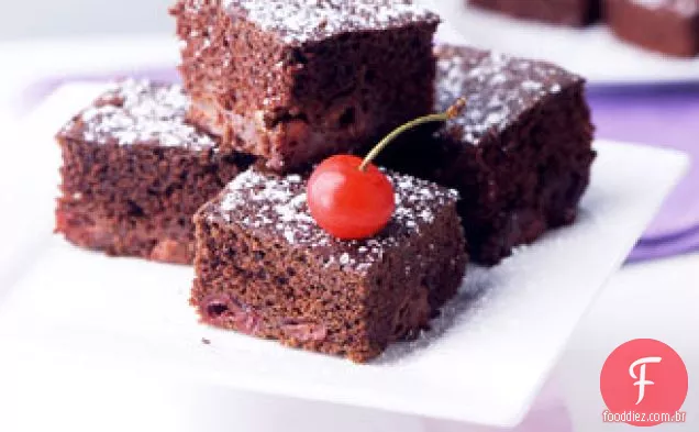 Chocolate Cereja Bolo Quadrados