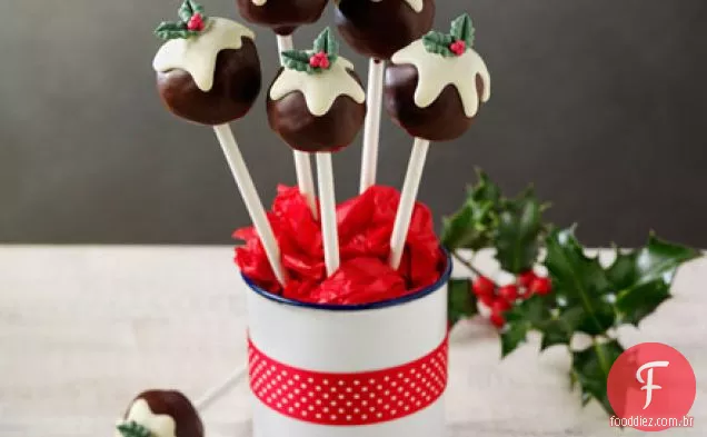 Natal pudim bolo pops