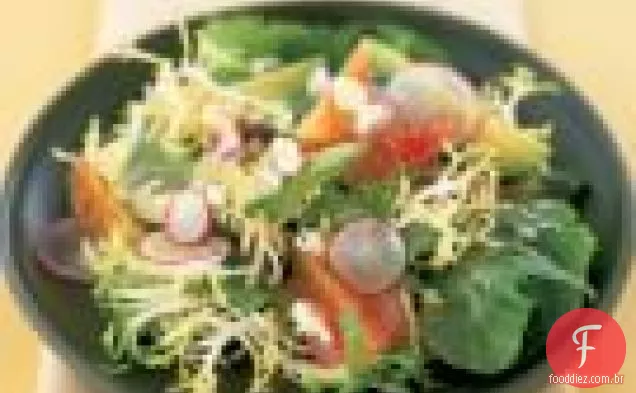 Salada Mesclun Com Rabanetes, Abacate E Laranjas Sanguíneas